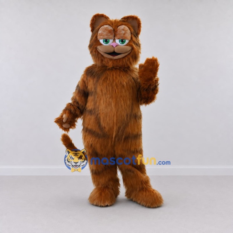 Custom Orange and Brown Tabby Cat Mascot Costume Adult Full Body Suit for Children's Events Custom Orange and Brown Tabby Cat Mascot Costume Adult Full Body Suit for Children's Events