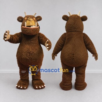 Custom Brown Horned Monster Mascot Costume Adult Full Body Suit for Storytelling Events