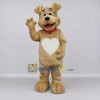 Custom Tan and White Dog Mascot Costume Adult Full Body Suit for Pet Events Custom Tan and White Dog Mascot Costume Adult Full Body Suit for Pet Events