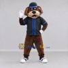 Custom Brown Black and Blue Dog Mascot Costume Adult Full Body Suit for Themed Events