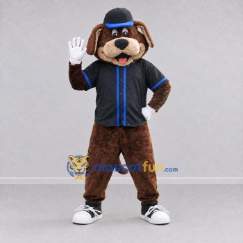 Custom Brown Black and Blue Dog Mascot Costume Adult Full Body Suit for Themed Events Custom Brown Black and Blue Dog Mascot Costume Adult Full Body Suit for Themed Events