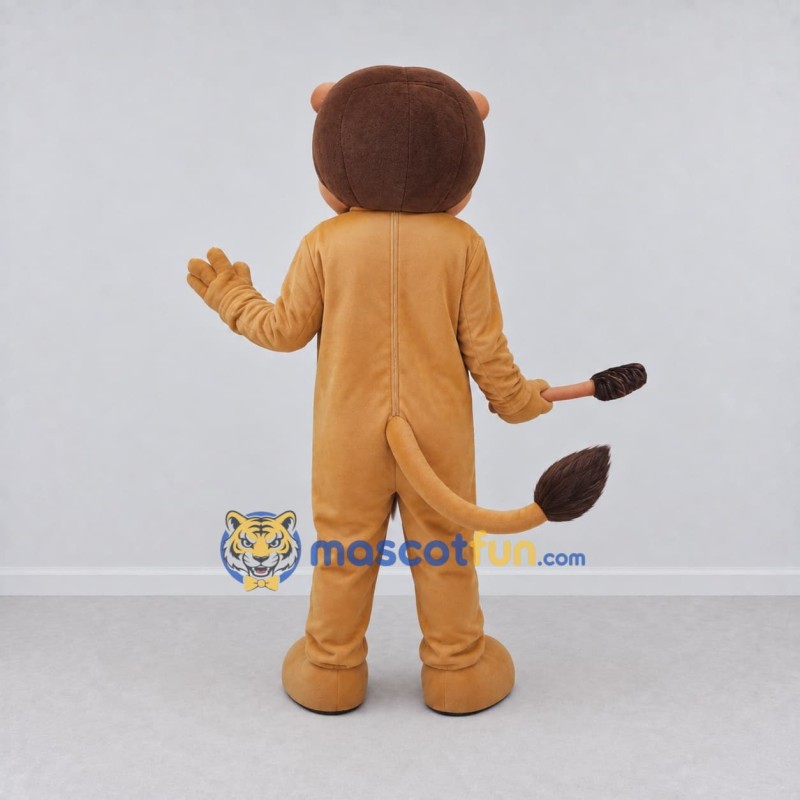 Custom Tan Brown and White Lion Mascot Costume Adult Full Body Suit for Children's Events Custom Tan Brown and White Lion Mascot Costume Adult Full Body Suit for Children's Events