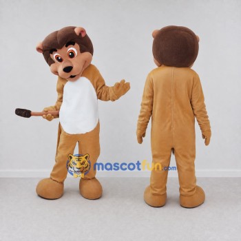 Custom Tan Brown and White Lion Mascot Costume Adult Full Body Suit for Children's Events