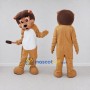Custom Tan Brown and White Lion Mascot Costume Adult Full Body Suit for Children's Events