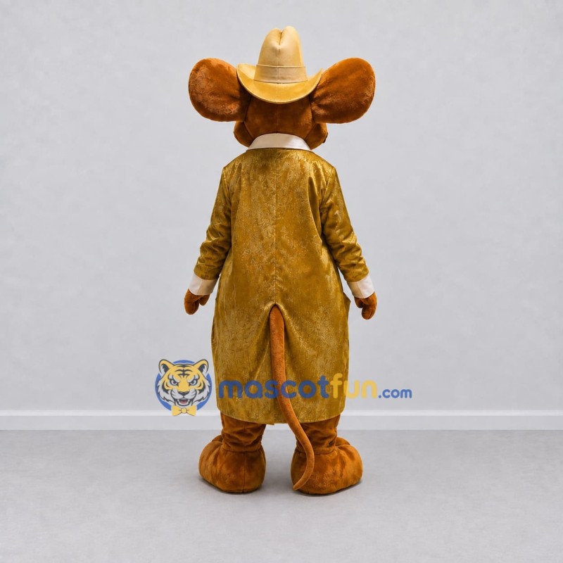 Custom Brown Gold and Red Cowboy Mouse Mascot Costume Adult Full Body Suit for Western Events Custom Brown Gold and Red Cowboy Mouse Mascot Costume Adult Full Body Suit for Western Events