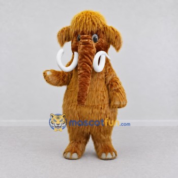 Custom Golden Brown Mammoth Mascot Costume Adult Full Body Suit for Prehistoric Events Custom Golden Brown Mammoth Mascot Costume Adult Full Body Suit for Prehistoric Events