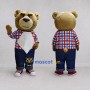 Custom Tan Red and Blue Bear Mascot Costume Adult Full Body Suit for School Events