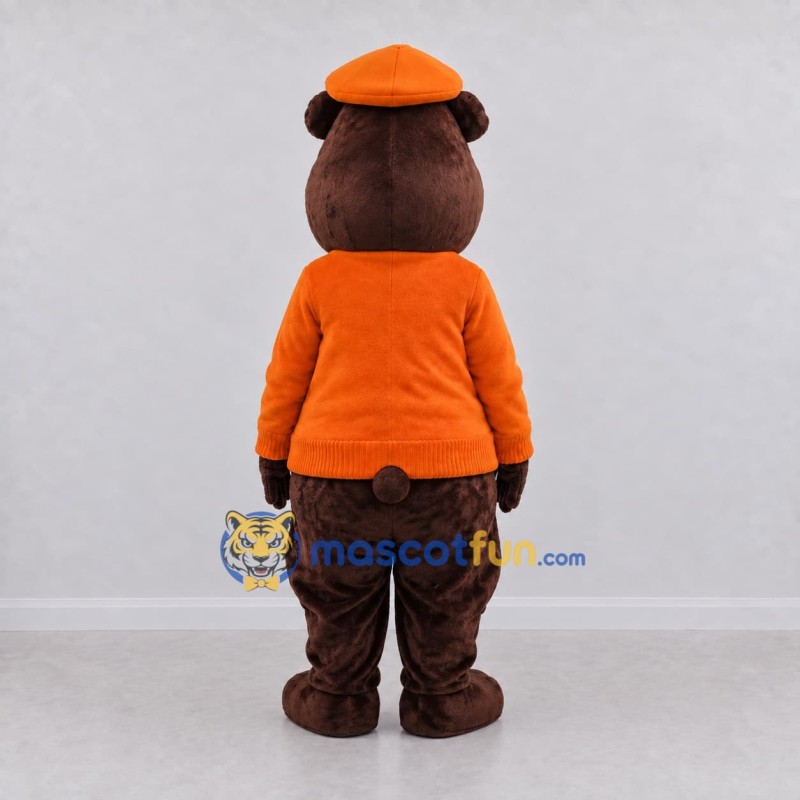 Custom Brown and Orange Bear Mascot Costume Adult Full Body Suit for School Events Custom Brown and Orange Bear Mascot Costume Adult Full Body Suit for School Events
