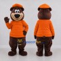 Custom Brown and Orange Bear Mascot Costume Adult Full Body Suit for School Events