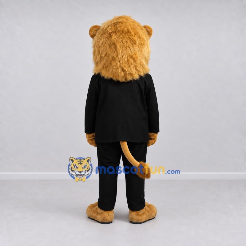 Custom Golden Brown and Black Sunglasses Lion Mascot Costume Adult Full Body Suit for Themed Events