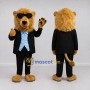 Custom Golden Brown and Black Sunglasses Lion Mascot Costume Adult Full Body Suit for Themed Events
