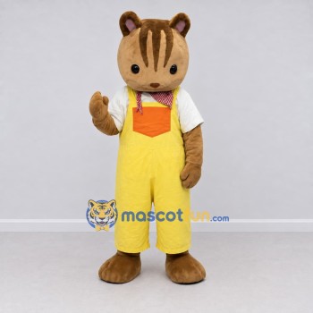 Custom Brown and Yellow Chipmunk Mascot Costume Adult Full Body Suit for Children's Events