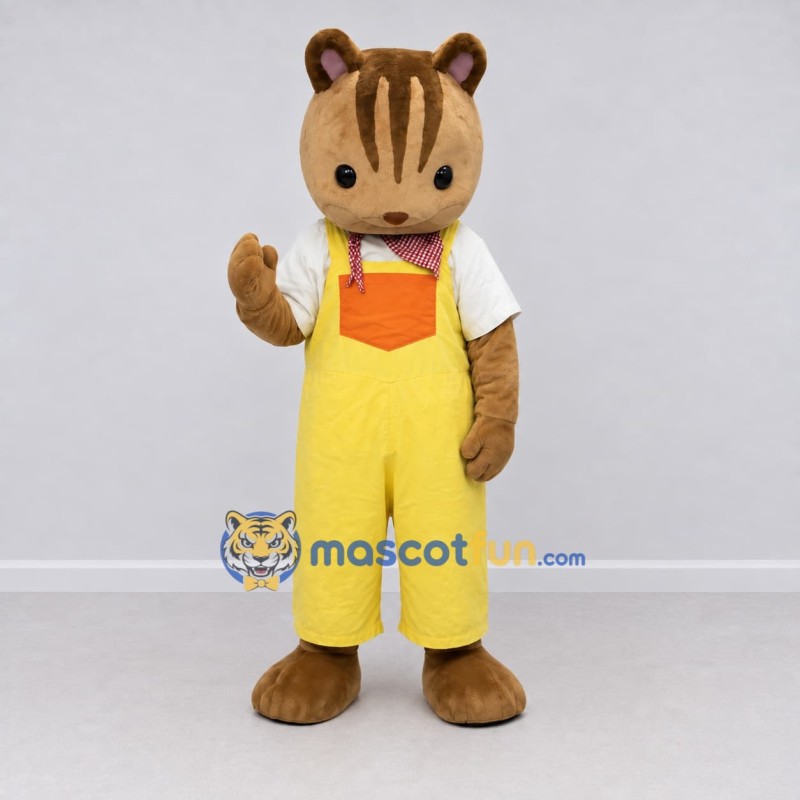 Custom Brown and Yellow Chipmunk Mascot Costume Adult Full Body Suit for Children's Events Custom Brown and Yellow Chipmunk Mascot Costume Adult Full Body Suit for Children's Events