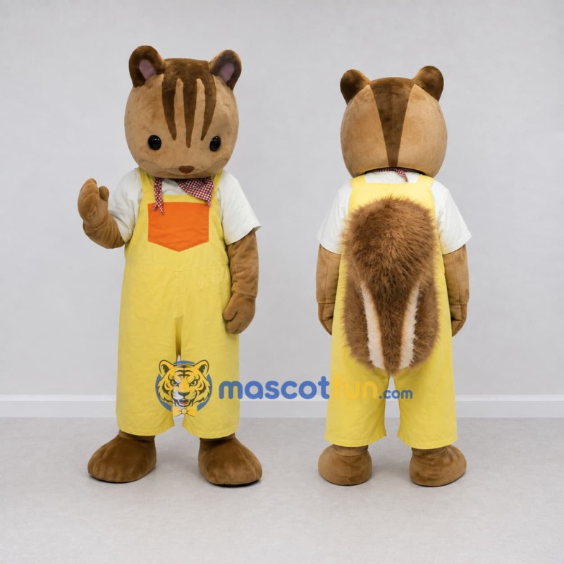 Custom Brown and Yellow Chipmunk Mascot Costume Adult Full Body Suit for Children's Events Custom Brown and Yellow Chipmunk Mascot Costume Adult Full Body Suit for Children's Events