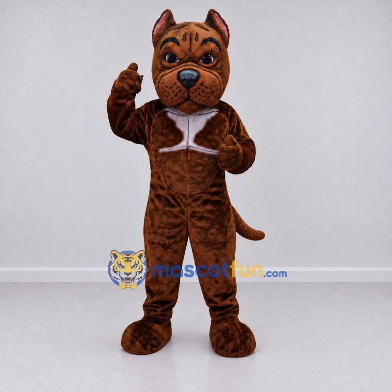 Custom Brown and White Dog Mascot Costume Adult Full Body Suit for Sports Events