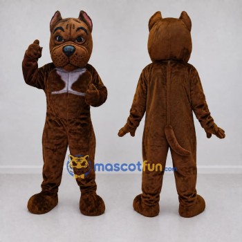 Custom Brown and White Dog Mascot Costume Adult Full Body Suit for Sports Events