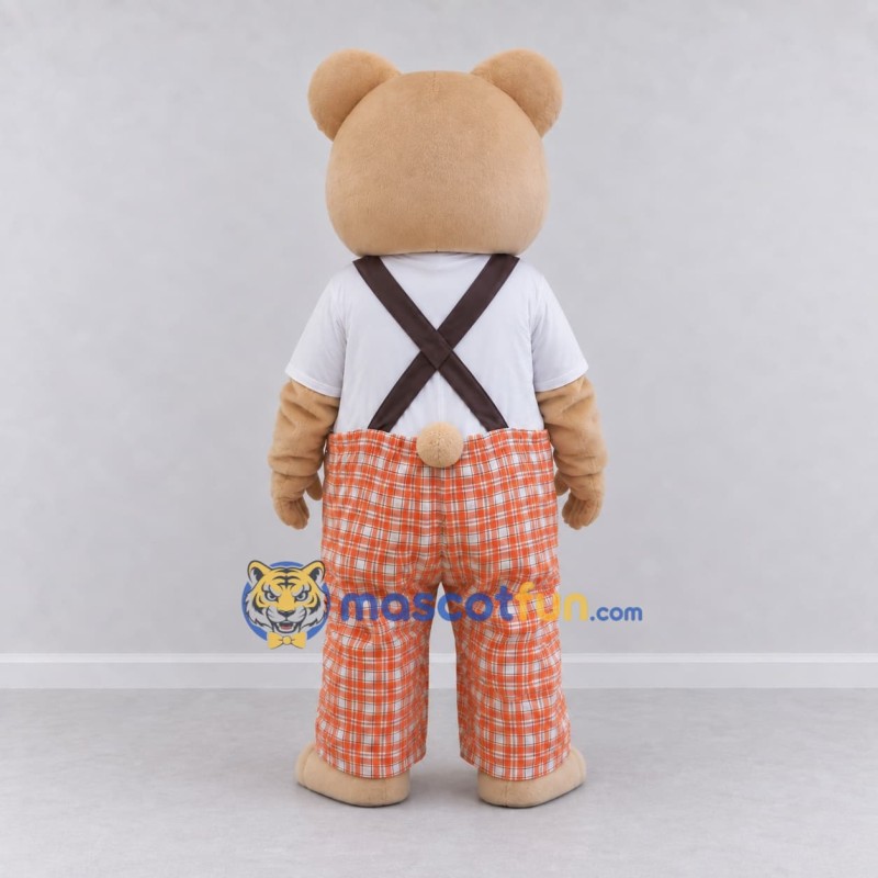 Custom Beige Orange and White Teddy Bear Mascot Costume Adult Full Body Suit for Children's Events Custom Beige Orange and White Teddy Bear Mascot Costume Adult Full Body Suit for Children's Events