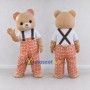 Custom Beige Orange and White Teddy Bear Mascot Costume Adult Full Body Suit for Children's Events