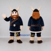 Custom Navy Blue and Brown Viking Mascot Costume Adult Full Body Suit for Themed Events Custom Navy Blue and Brown Viking Mascot Costume Adult Full Body Suit for Themed Events