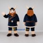 Custom Navy Blue and Brown Viking Mascot Costume Adult Full Body Suit for Themed Events