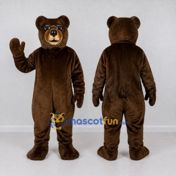 Custom Dark Brown Bear Mascot Costume Adult Full Body Suit for School Events