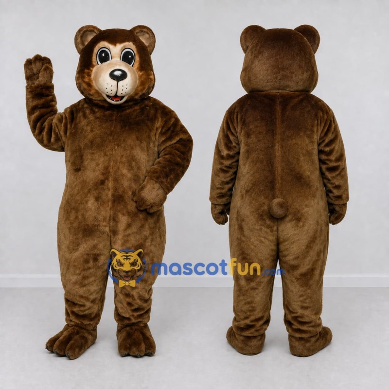 Custom Brown and Cream Bear Mascot Costume Adult Full Body Suit for Children's Events