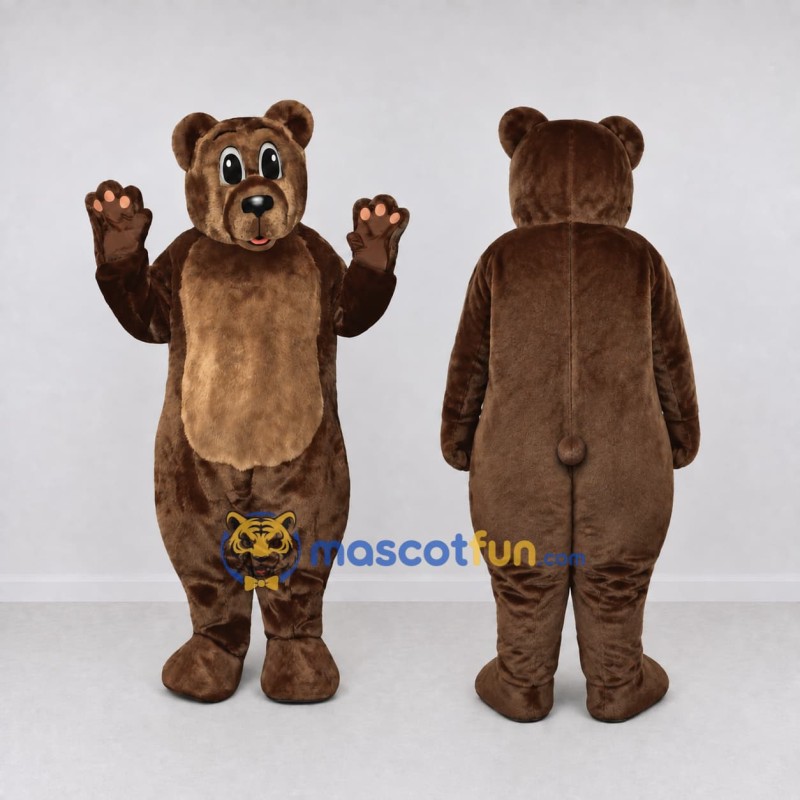 Custom Brown and Tan Bear Mascot Costume Adult Full Body Suit for Children's Events Custom Brown and Tan Bear Mascot Costume Adult Full Body Suit for Children's Events