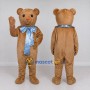 Custom Tan and Blue Teddy Bear Mascot Costume Adult Full Body Suit for Children's Events