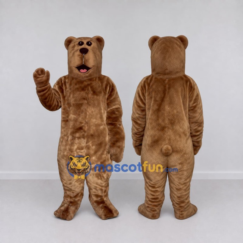 Custom Brown Bear Mascot Costume Adult Full Body Suit for School Events Custom Brown Bear Mascot Costume Adult Full Body Suit for School Events