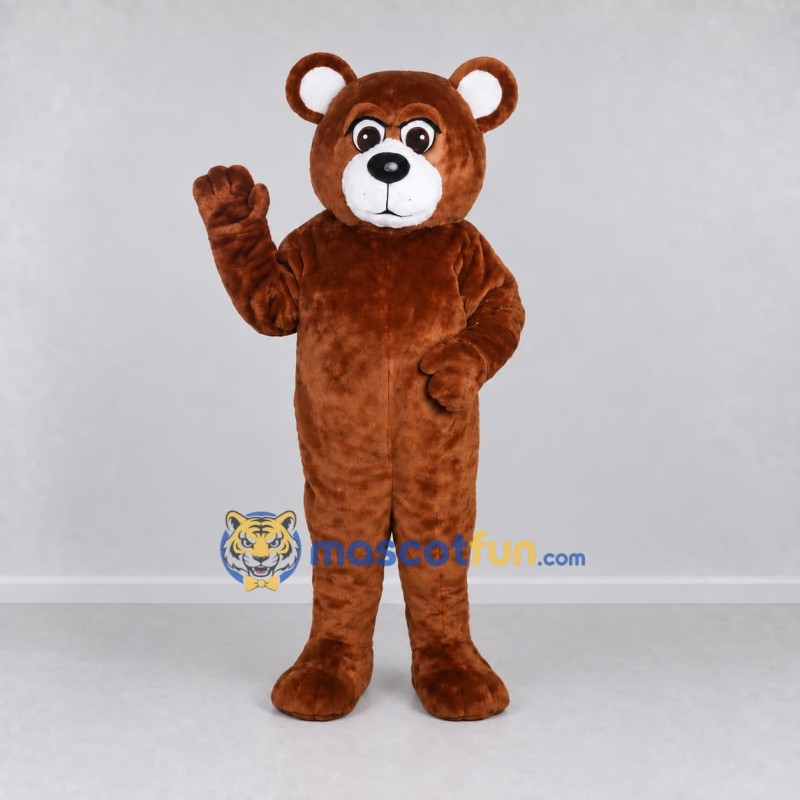 Custom Reddish Brown and White Teddy Bear Mascot Costume Adult Full Body Suit for Children's Events Custom Reddish Brown and White Teddy Bear Mascot Costume Adult Full Body Suit for Children's Events