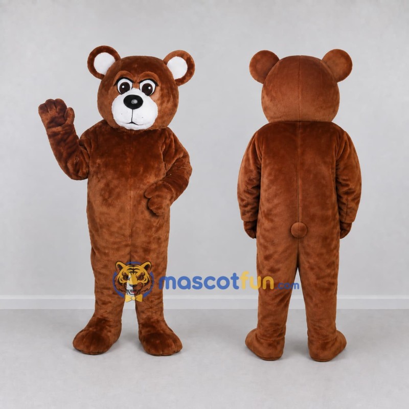 Custom Reddish Brown and White Teddy Bear Mascot Costume Adult Full Body Suit for Children's Events Custom Reddish Brown and White Teddy Bear Mascot Costume Adult Full Body Suit for Children's Events