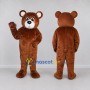 Custom Reddish Brown and White Teddy Bear Mascot Costume Adult Full Body Suit for Children's Events