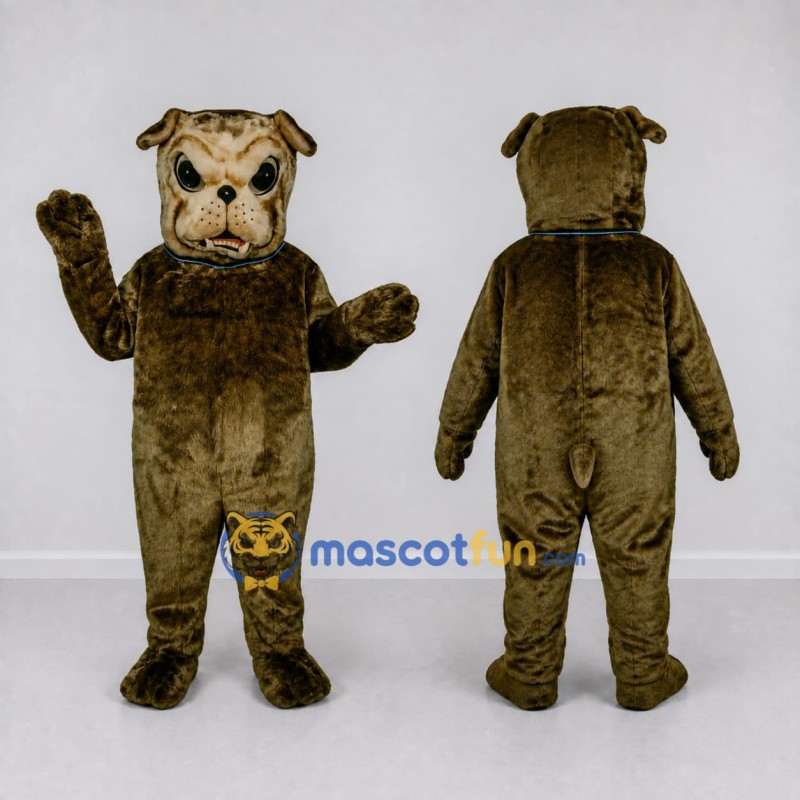 Custom Olive Brown Bulldog Mascot Costume Adult Full Body Suit for Sports Events Custom Olive Brown Bulldog Mascot Costume Adult Full Body Suit for Sports Events