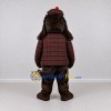 Custom Dark Brown and Burgundy Detective Dog Mascot Costume Adult Full Body Suit for Themed Events