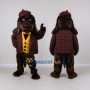 Custom Dark Brown and Burgundy Detective Dog Mascot Costume Adult Full Body Suit for Themed Events