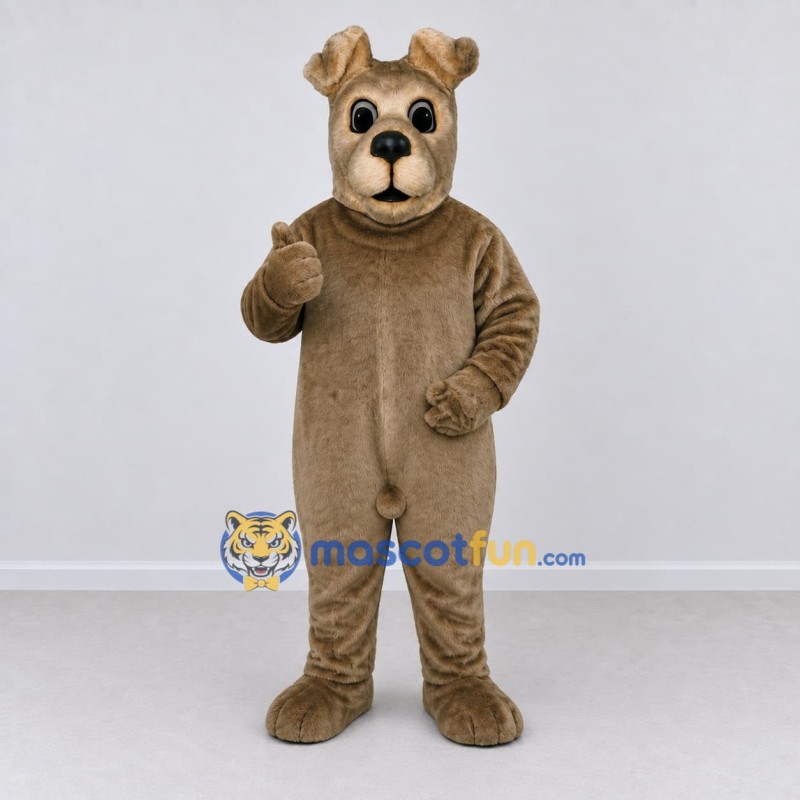 Custom Taupe Dog Mascot Costume Adult Full Body Suit for Pet Events Custom Taupe Dog Mascot Costume Adult Full Body Suit for Pet Events