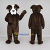 Custom Dark Brown and White Dog Mascot Costume Adult Full Body Suit for Pet Events