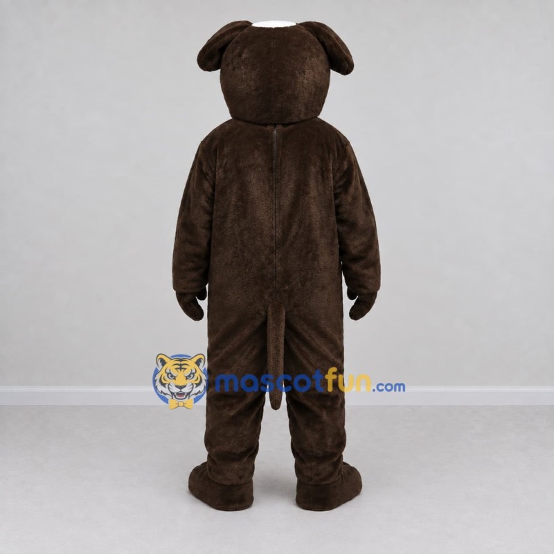 Custom Dark Brown and White Dog Mascot Costume Adult Full Body Suit for Pet Events