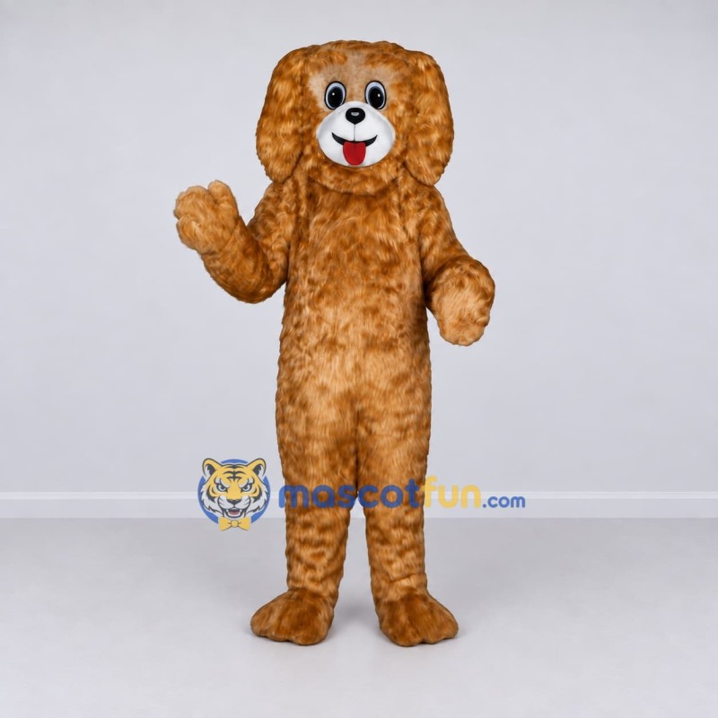 Custom Golden Brown and White Dog Mascot Costume Adult Full Body Suit for Children's Events