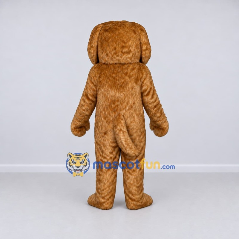 Custom Golden Brown and White Dog Mascot Costume Adult Full Body Suit for Children's Events