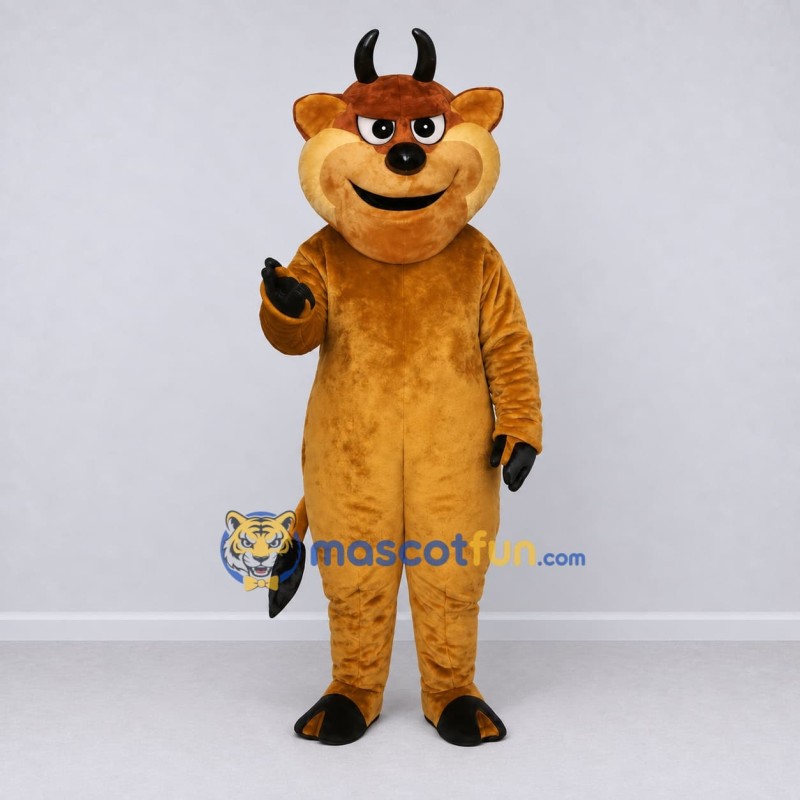 Custom Golden Brown and Black Bull Mascot Costume Adult Full Body Suit for Farm Events