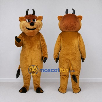 Custom Golden Brown and Black Bull Mascot Costume Adult Full Body Suit for Farm Events
