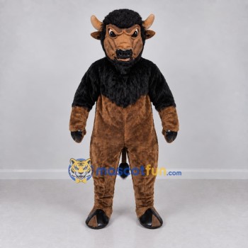 Custom Brown and Black Bison Mascot Costume Adult Full Body Suit for Sports Events