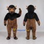 Custom Brown and Black Bison Mascot Costume Adult Full Body Suit for Sports Events