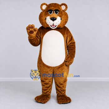 Custom Brown and White Cat Mascot Costume Adult Full Body Suit for School Events