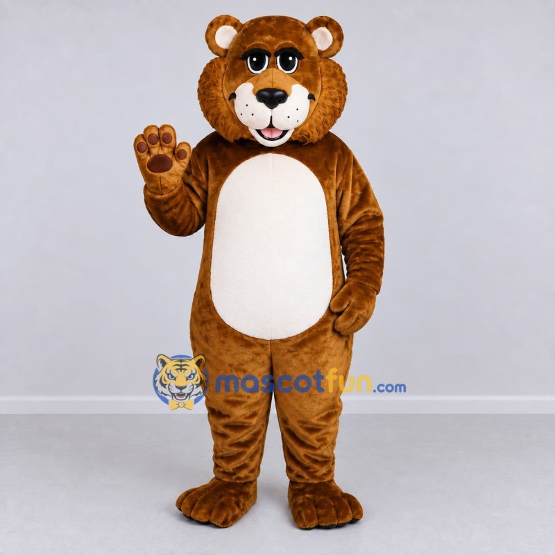 Custom Brown and White Cat Mascot Costume Adult Full Body Suit for School Events Custom Brown and White Cat Mascot Costume Adult Full Body Suit for School Events