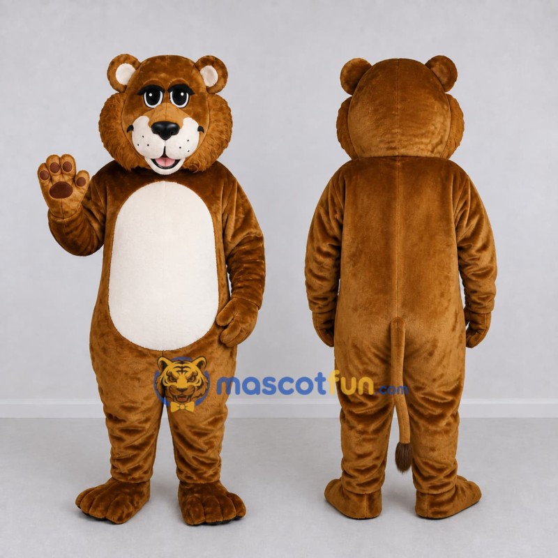 Custom Brown and White Cat Mascot Costume Adult Full Body Suit for School Events Custom Brown and White Cat Mascot Costume Adult Full Body Suit for School Events