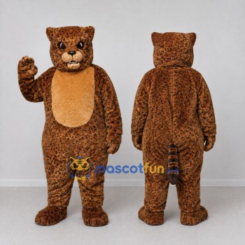 Custom Brown and Black Spotted Cat Mascot Costume Adult Full Body Suit for Wildlife Events
