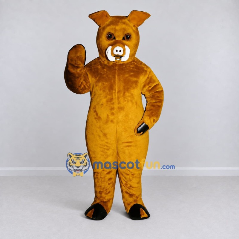 Custom Golden Brown Boar Mascot Costume Adult Full Body Suit for Farm Events Custom Golden Brown Boar Mascot Costume Adult Full Body Suit for Farm Events