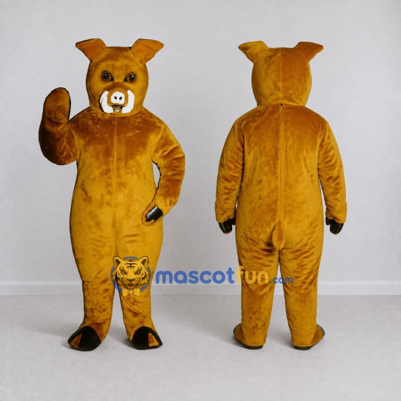 Custom Golden Brown Boar Mascot Costume Adult Full Body Suit for Farm Events Custom Golden Brown Boar Mascot Costume Adult Full Body Suit for Farm Events